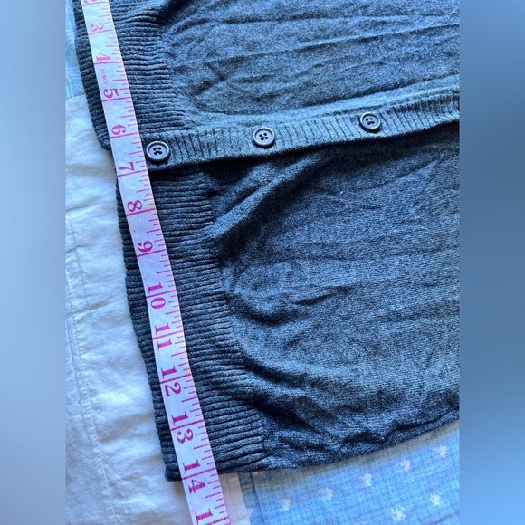 Vintage 725 Originals Womens Charcoal Cozy Core Coquette Ruffled Sleeve Cardigan - Picture 9 of 11